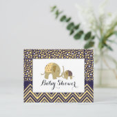 Carte Postale Invitation Baby shower de Bohemian Elephant & Chev (Debout devant)