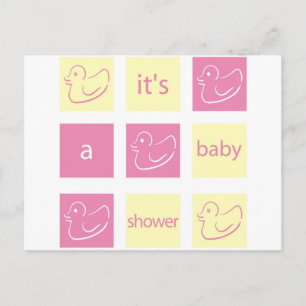 Carte Postale Invitation Baby shower de canard