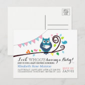 Carte Postale Invitation Baby shower de Chouette blanche (Devant / Derrière)