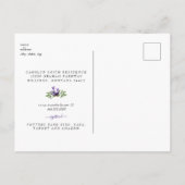 Carte Postale Invitation Baby shower de la lavande de feuillage  (Dos)