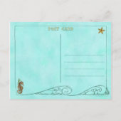 Carte postale Invitation Baby shower de mer (Dos)