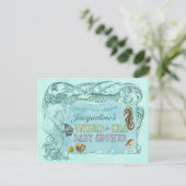 Carte postale Invitation Baby shower de mer (Debout devant)