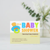 Carte Postale Invitation Baby shower de Pacifier (Debout devant)