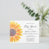Carte postale Invitation Baby shower de tournesol  (Debout devant)