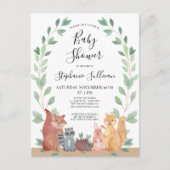 Carte postale Invitation Baby shower des animaux d (Devant)