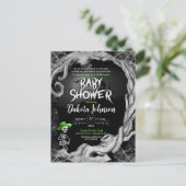 Carte Postale Invitation Baby shower d'Halloween noir (Debout devant)