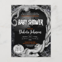 Invitation Baby shower d'Halloween noir avec Regis