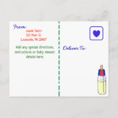 Carte Postale Invitation Baby shower du train Choo Choo (Dos)