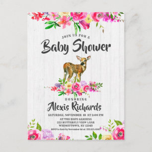 Carte Postale Invitation Baby shower Floral de l'aquarelle du ce