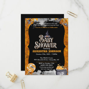 Carte Postale Invitation Baby shower Halloween