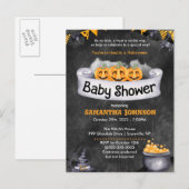 Carte Postale Invitation Baby shower Halloween (Devant / Derrière)