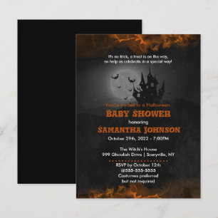 Carte Postale Invitation Baby shower Halloween éffrayant