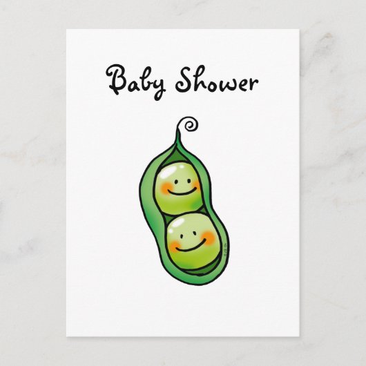 Carte postale Invitation Baby shower jumeau mignon (Devant)