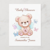 Carte postale Invitation Baby shower Ours Cute (Devant)