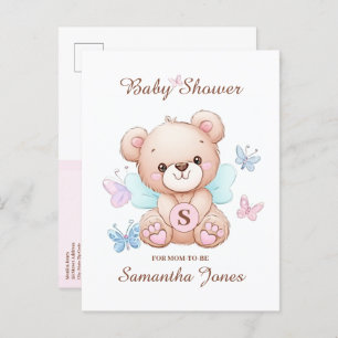 Carte postale Invitation Baby shower Ours Cute