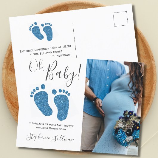 Carte postale Invitation Baby shower Parties scint