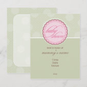 Carte Postale INVITATION baby shower :: point tacheté (Devant / Derrière)