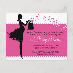 Carte Postale Invitation Baby shower Priscilla