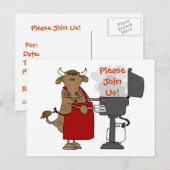 Carte Postale Invitation Barbecue - Rejoignez-Nous ! (Devant / Derrière)