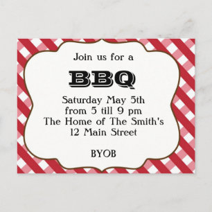 Carte Postale Invitation BBQ