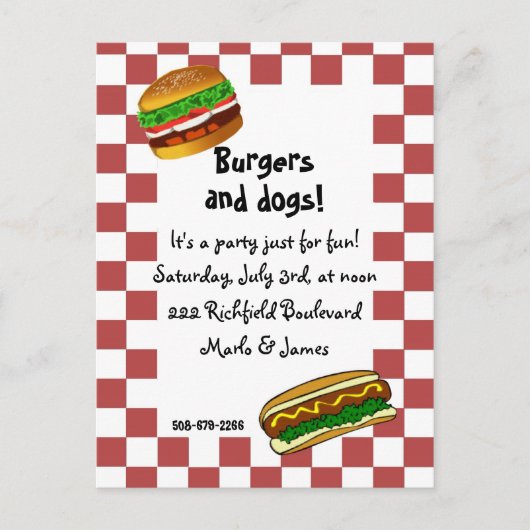 Carte Postale invitation bbq (Devant)