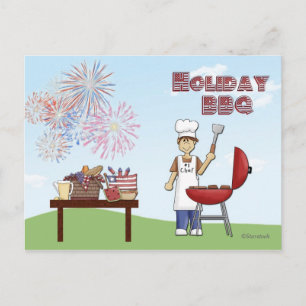 Carte postale Invitation BBQ Vacances