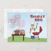 Carte postale Invitation BBQ Vacances (Devant / Derrière)