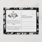 Carte postale Invitation Black White Floral 60e an (Dos)