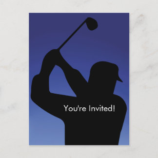 Carte Postale Invitation Blue Golf Homme