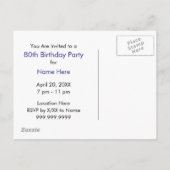 Carte Postale Invitation Blue Golf Homme (Dos)