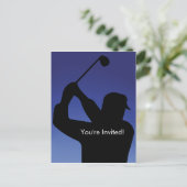 Carte Postale Invitation Blue Golf Homme (Debout devant)