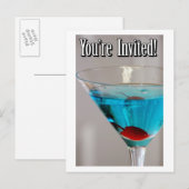 Carte postale Invitation Blue Martini (Devant / Derrière)