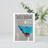 Carte postale Invitation Blue Martini (Debout devant)