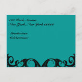 Carte Postale Invitation Boucles Noires Vintage (Dos)