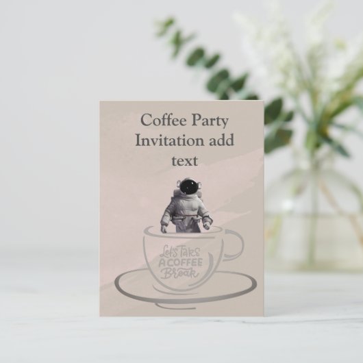 Carte postale Invitation Café Party (Debout devant)