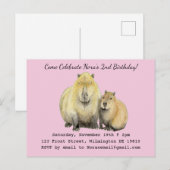 Carte Postale Invitation Capybara (Devant / Derrière)