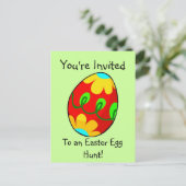 Carte postale Invitation chasse aux oeufs de Pâque (Debout devant)