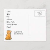 Carte postale Invitation Chat and Books (Dos)