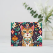 Carte postale Invitation Chat Bejeweled (Debout devant)