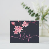 Carte postale Invitation Cherry Blossom RSVP (Debout devant)