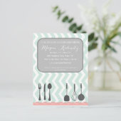 Carte Postale Invitation chic Chevron Shabby (Debout devant)