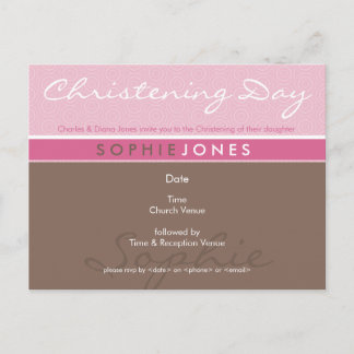 Carte Postale INVITATION CHRISTENING :: simplement super 1