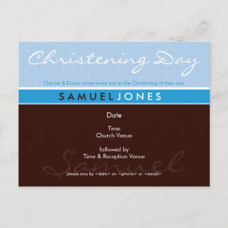 Carte Postale INVITATION CHRISTENING :: simplement super 2