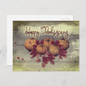 Carte postale Invitation Citrouille vintage (Devant / Derrière)