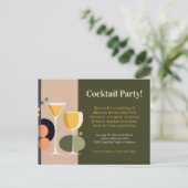 Carte Postale Invitation cocktail rétro et moderne (Debout devant)