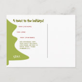 Carte Postale Invitation Cocktail Retro Holiday (Dos)