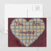 Carte Postale Invitation Coeur de tapis (Devant / Derrière)