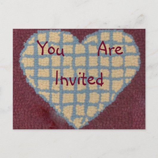 Carte Postale Invitation Coeur de tapis (Devant)