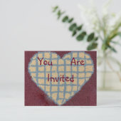 Carte Postale Invitation Coeur de tapis (Debout devant)
