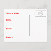 Carte Postale Invitation Concert (Dos)